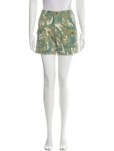 Pre-owned Mother Camouflage Print Mini Shorts In Green
