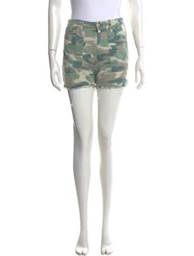 Pre-owned Mother Camouflage Print Mini Shorts In Green