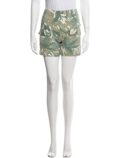 Pre-owned Mother Camouflage Print Mini Shorts W/ Tags In Green