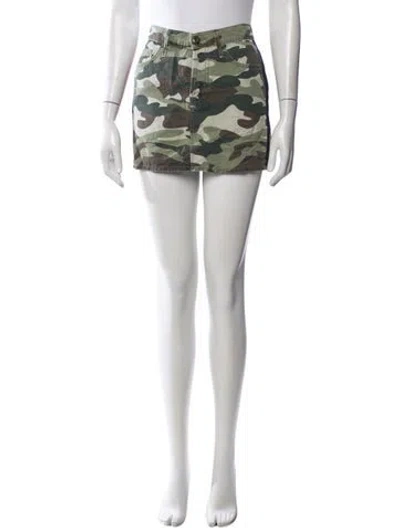Pre-owned Mother Camouflage Print Mini Skirt In Green