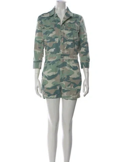Pre-owned Mother Camouflage Print Romper In Green