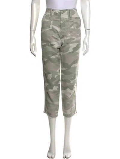 Pre-owned Mother Camouflage Print Straight Leg Pants In Green/grey