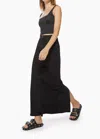 MOTHER CANDY STICK DENIM MAXI SKIRT IN LICORICE