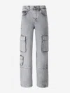 Mother Cargo Fit Jeans In Logo Patch On The Back