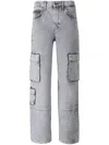 Mother Cargo Fit Jeans In Grey