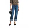 Mother The Dodger High Rise Skimp Cuff Jeans In Music Is The Way In Blue