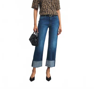 MOTHER CHECKERBOARD DUSTER FLOOD CUFF JEANS IN BUNNY HOP