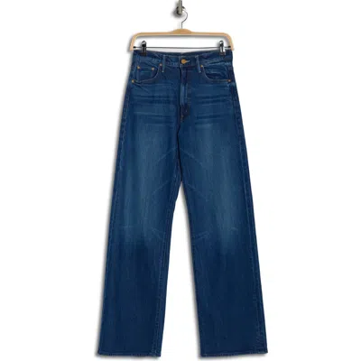 Mother Checkerboard Duster Flood Jeans In Blue