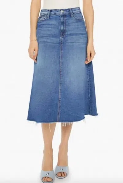 Mother The Circle Denim Midi Skirt In Buckaroo In Blue