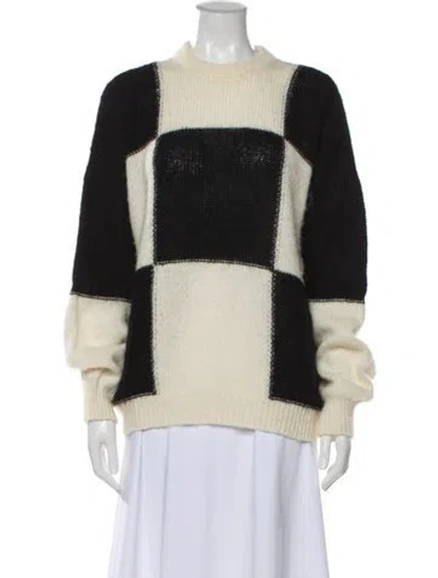 Pre-owned Mother Colorblock Pattern Crew Neck Sweater In Black