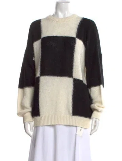 Pre-owned Mother Colorblock Pattern Crew Neck Sweater In Black