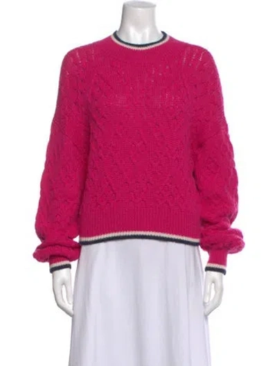 Pre-owned Mother Colorblock Pattern Crew Neck Sweater In Pink