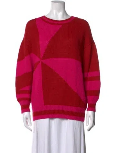 Pre-owned Mother Colorblock Pattern Crew Neck Sweater In Red