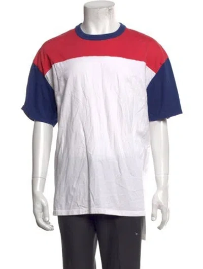 Pre-owned Mother Colorblock Pattern Crew Neck T-shirt In White