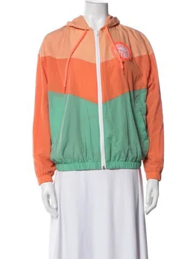 Pre-owned Mother Colorblock Pattern Performance Jacket In Orange