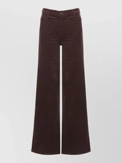 Mother Corduroy Straight-leg Trousers In Brown