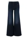 Mother Wide-leg Stretch Cotton Blend Jeans In Blue