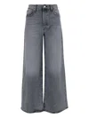 Mother Logo Patch Wide Leg Jeans In Gray