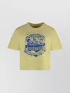Mother Cotton Crew-neck T-shirt With Graphic Print In Yellow