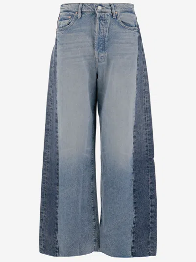 MOTHER COTTON DENIM PATCHWORK JEANS