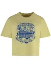 Mother Cotton Crew-neck T-shirt With Graphic Print In Yellow