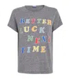Mother Womens The Boxy Goodie Goodie Brand-print Cotton-jersey T-shirt Better Luck Next Time In Grey