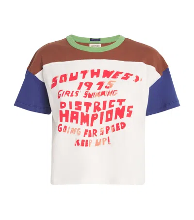 Mother Cotton The Grab Bag Cropped T-shirt In Red