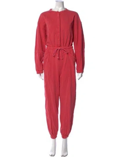 Pre-owned Mother Crew Neck Jumpsuit In Pink