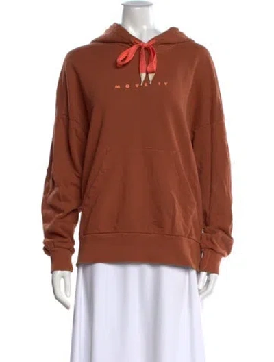 Pre-owned Mother Crew Neck Long Sleeve Hoodie In Brown