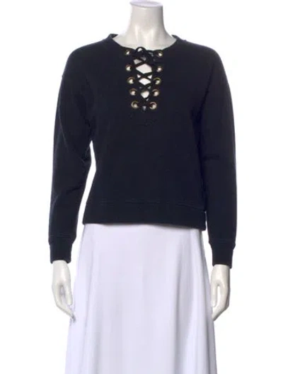 Pre-owned Mother Crew Neck Long Sleeve Sweatshirt In Black
