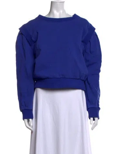 Pre-owned Mother Crew Neck Long Sleeve Sweatshirt In Blue
