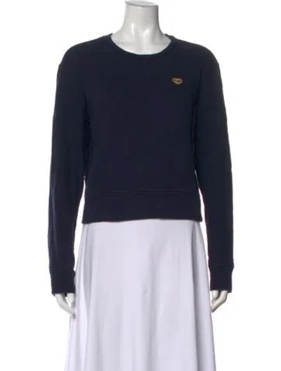 Pre-owned Mother Crew Neck Long Sleeve Sweatshirt In Blue