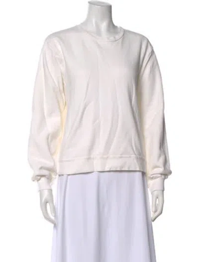 Pre-owned Mother Crew Neck Long Sleeve Sweatshirt In White