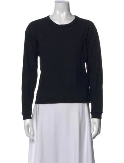 Pre-owned Mother Crew Neck Long Sleeve T-shirt In Black
