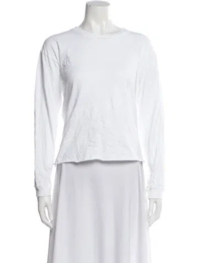 Pre-owned Mother Crew Neck Long Sleeve T-shirt In White