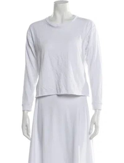 Pre-owned Mother Crew Neck Long Sleeve T-shirt In White