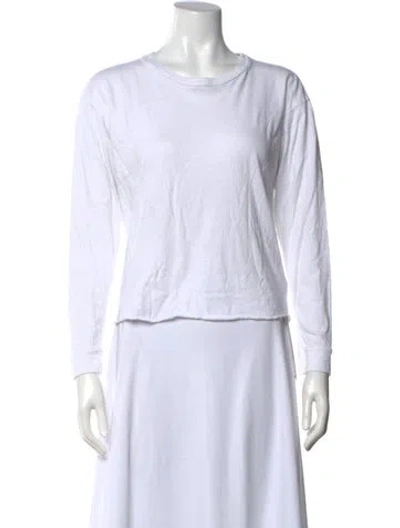 Pre-owned Mother Crew Neck Long Sleeve T-shirt In White