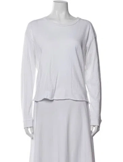 Pre-owned Mother Crew Neck Long Sleeve T-shirt In White