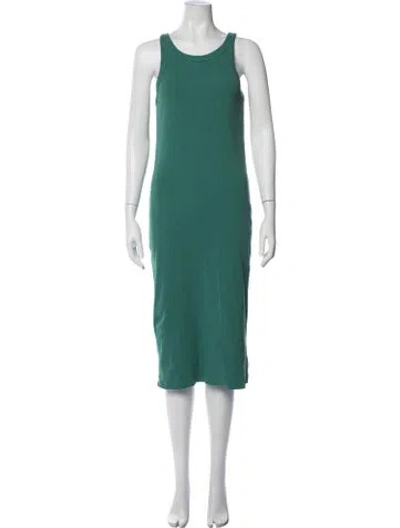 Pre-owned Mother Crew Neck Midi Length Dress In Green