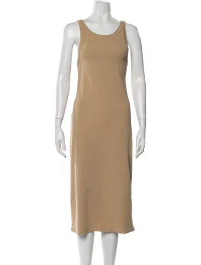Pre-owned Mother Crew Neck Midi Length Dress In Neutral