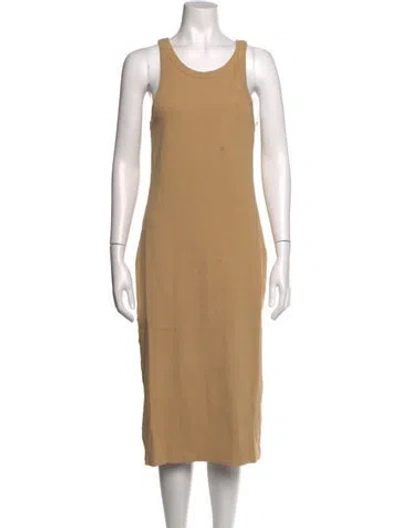 Pre-owned Mother Crew Neck Midi Length Dress W/ Tags In Neutrals