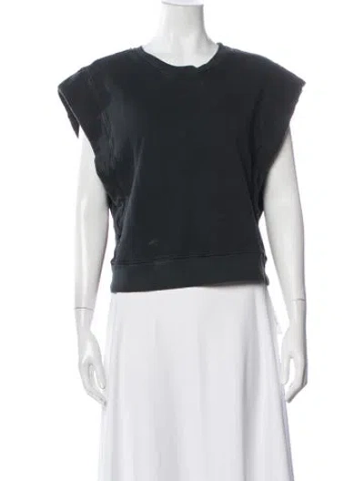 Pre-owned Mother Crew Neck Short Sleeve Sweatshirt In Black