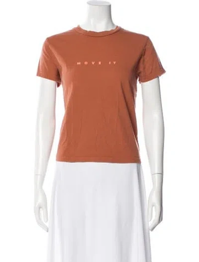 Pre-owned Mother Crew Neck Short Sleeve T-shirt In Orange