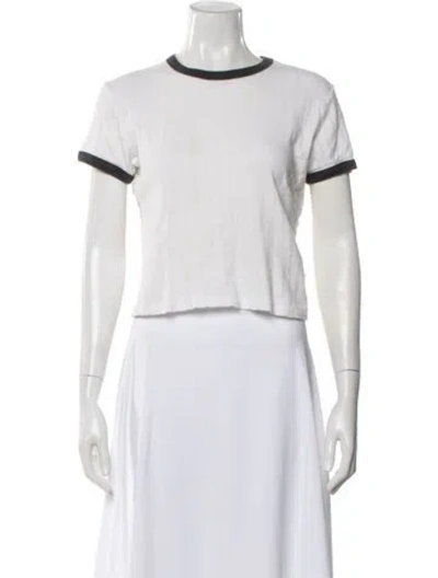 Pre-owned Mother Crew Neck Short Sleeve T-shirt In White