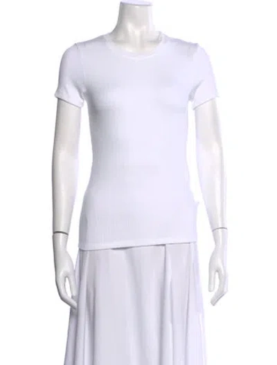 Pre-owned Mother Crew Neck Short Sleeve T-shirt In White