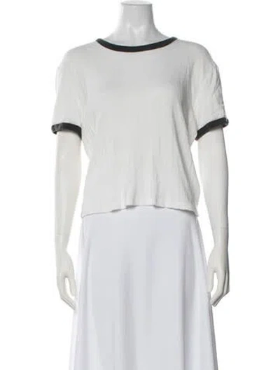 Pre-owned Mother Crew Neck Short Sleeve T-shirt In White