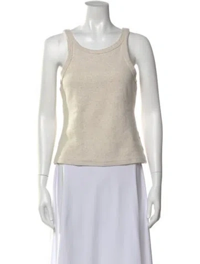 Pre-owned Mother Crew Neck Sleeveless Top In Neutral