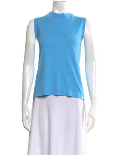 Pre-owned Mother Crew Neck Sleeveless T-shirt W/ Tags In Blue
