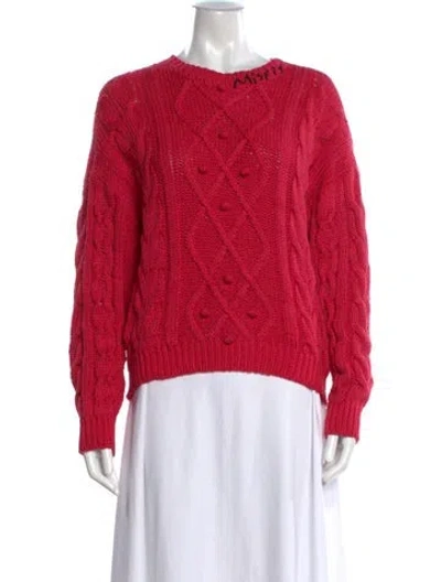 Pre-owned Mother Crew Neck Sweater In Pink