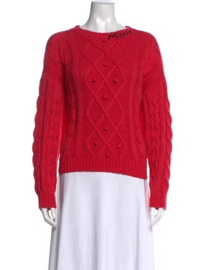 Pre-owned Mother Crew Neck Sweater In Pink